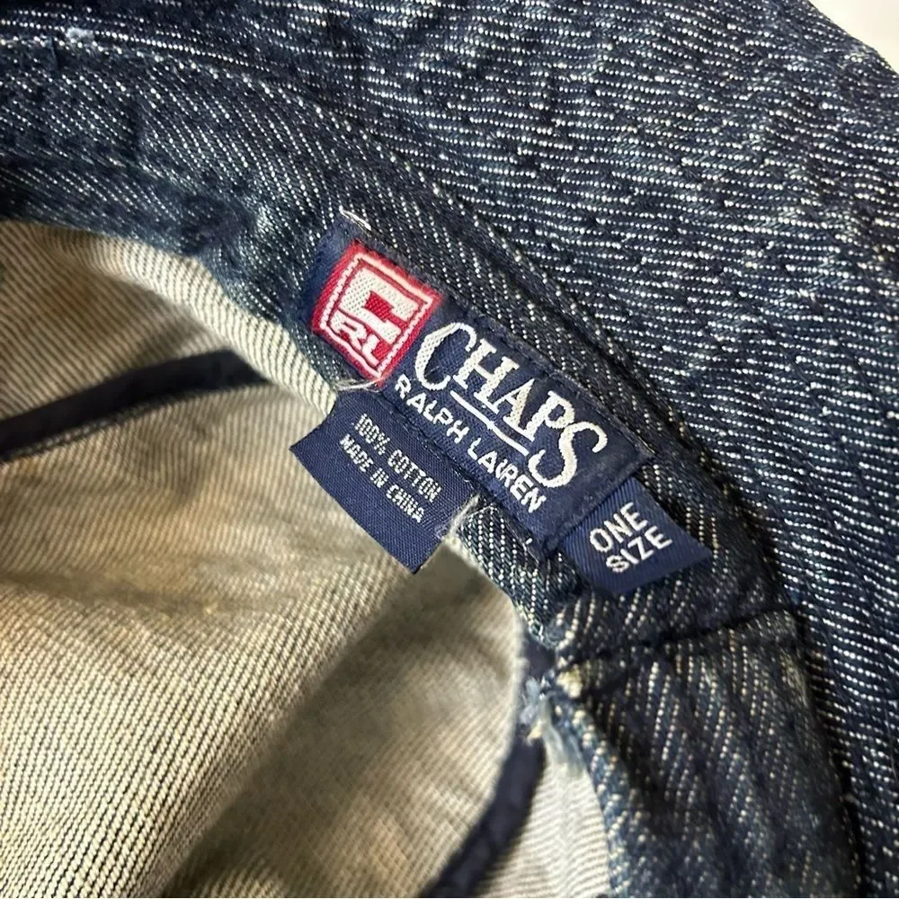 Vintage CHAPS Ralph Lauren Denim Bucket Hat Child O/S Preppy 90s